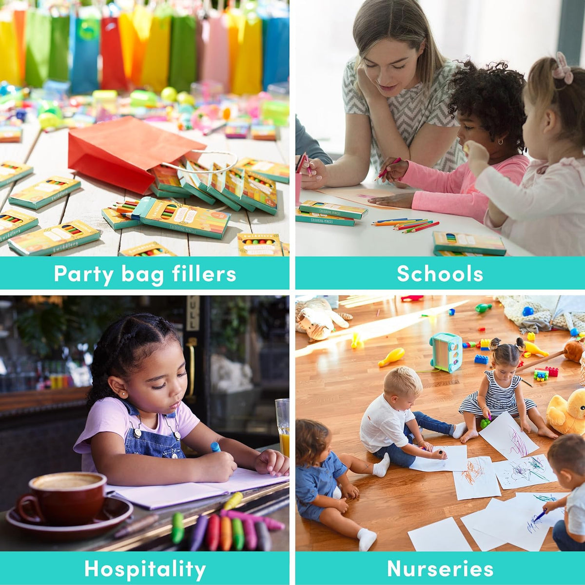 THE TWIDDLERS 60 Boxes of Mini Coloring Pencils for Kids, 6 Pencils Per Box, 360 Total, Bulk Colored Pencils School Supplies for Teachers, Classroom Prizes, Party Bag Fillers for Kids