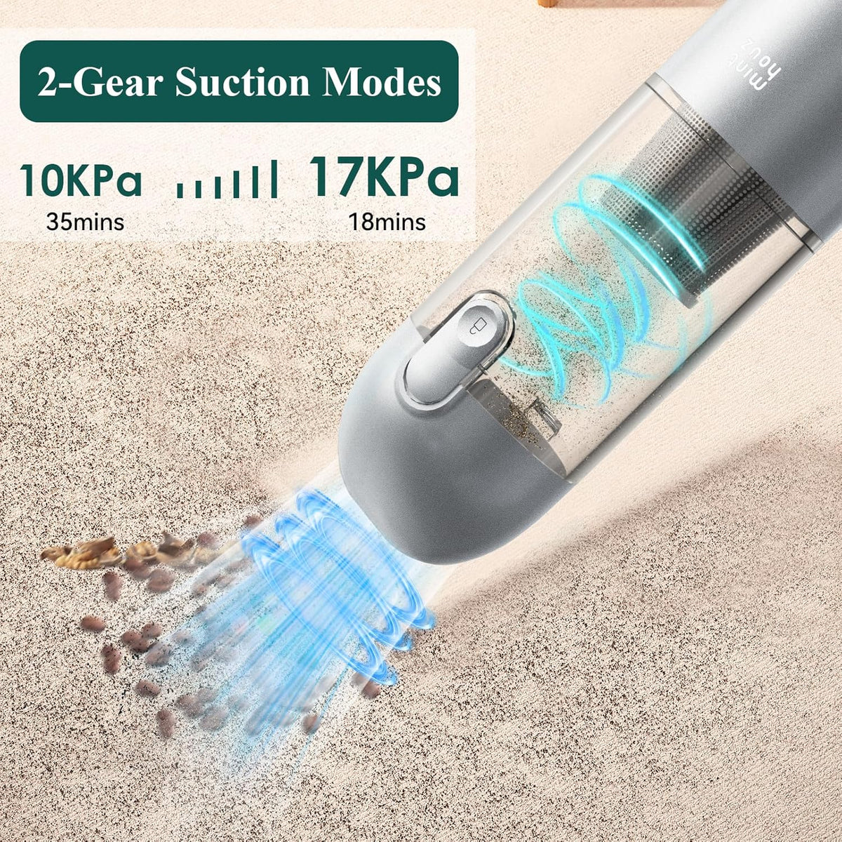 Car Vacuum Portable Cordless 17000Pa - 120W Handheld Vacuum Rechargeable with Blower, Ultra Lightweight Mini Vacuum Cleaner with 2 Filters for Car Home Pet Office Keyboard