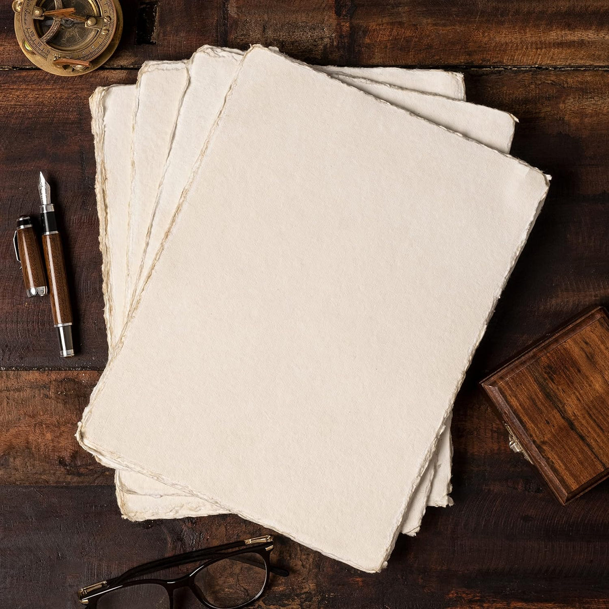 Watercolor Paper | Letter Sized Vintage Paper 8.5 x 11 Inches | 200 GSM Handmade Paper | 50 Sheets of Recycled Cotton Papers, Perfect for Any Medium, Blank Water Color Papers, Antique Paper