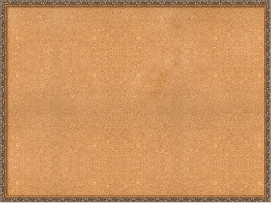 Amanti Art Natural Cork Board for Wall, 36x48 Vision Board with Bronze Frame, Oversize Corkboard Office Decor for Home Organization, Traditional Corkboard Pinboard to Display Items for Home