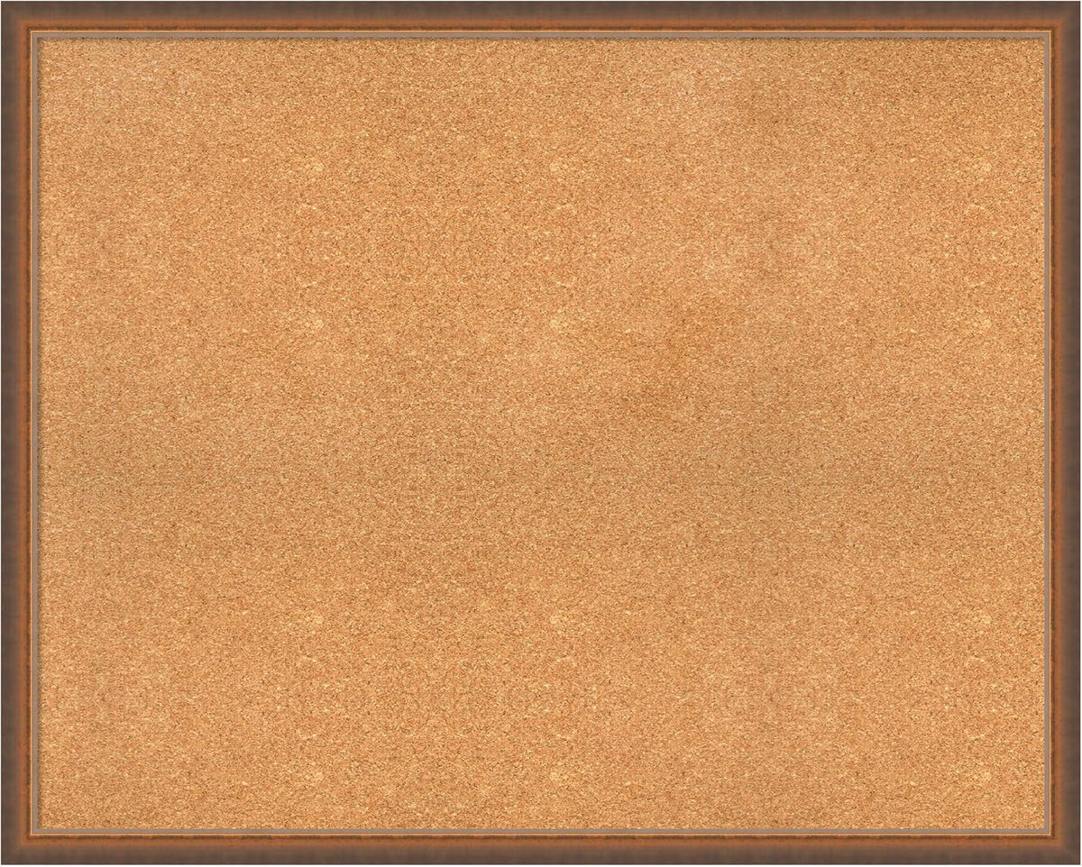 Amanti Art Natural Cork Board for Wall, 32x40 Vision Board with Bronze Frame, X-Large Corkboard Office Decor for Home Organization, Modern Corkboard Pinboard to Display Items for Home Organization in