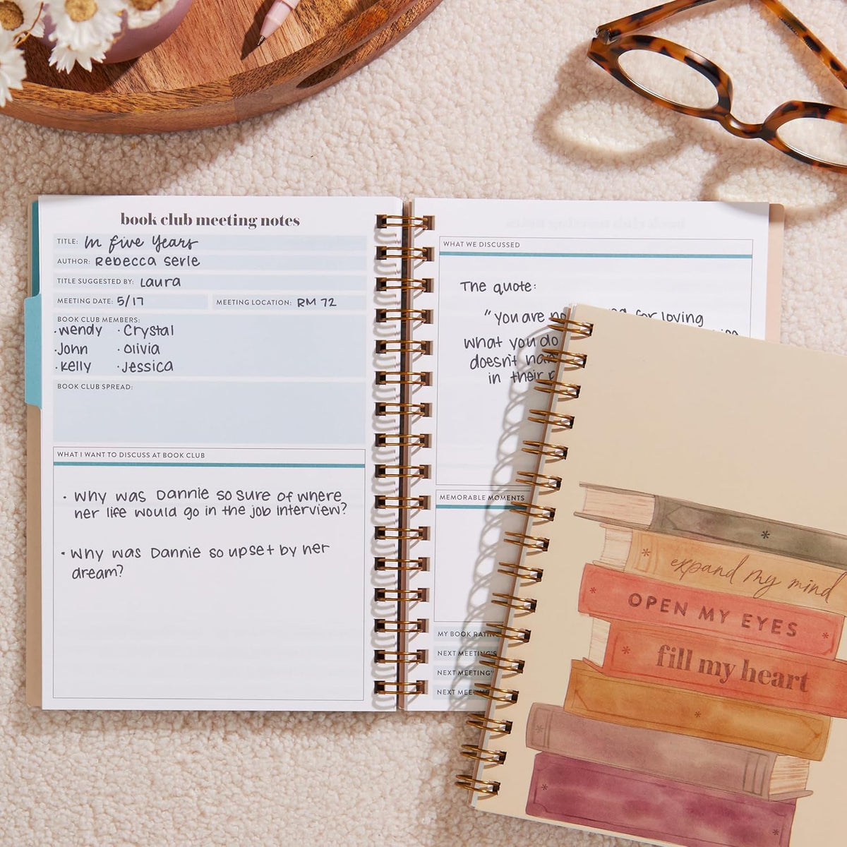 Erin Condren Inspired Collection A5 Reading Log - Books of Wisdom Cover
