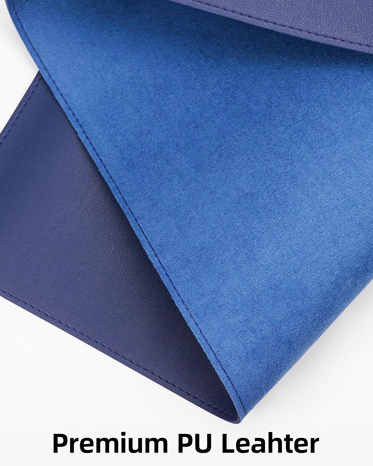Leather Desk Pad Protector,Office Desk Mat,Large Mouse Pad, Non-Slip PU Leather Desk Blotter,Desk Pad,Waterproof Desk Writing Pad for Office and Home (Blue,35.4" x 17")