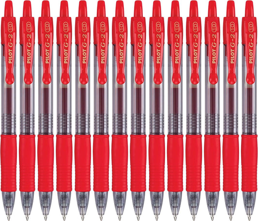 Pilot, G2 Premium Gel Roller Pens, Bold Point 1 mm, Pack of 14, Red